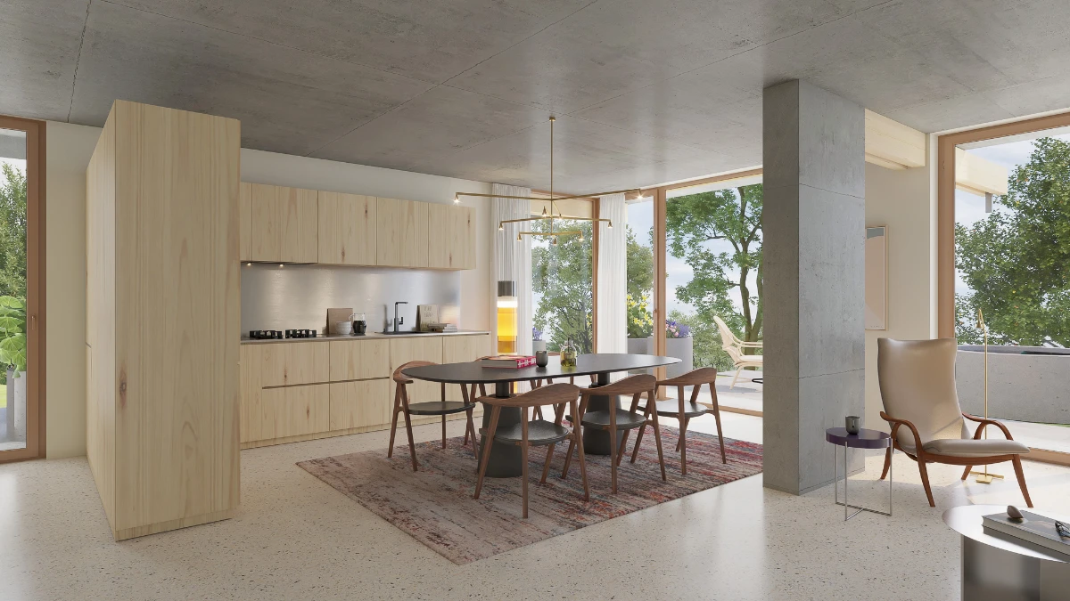 Bild der Küche und Esszimmer der Designvariante Design im Erdgeschoss